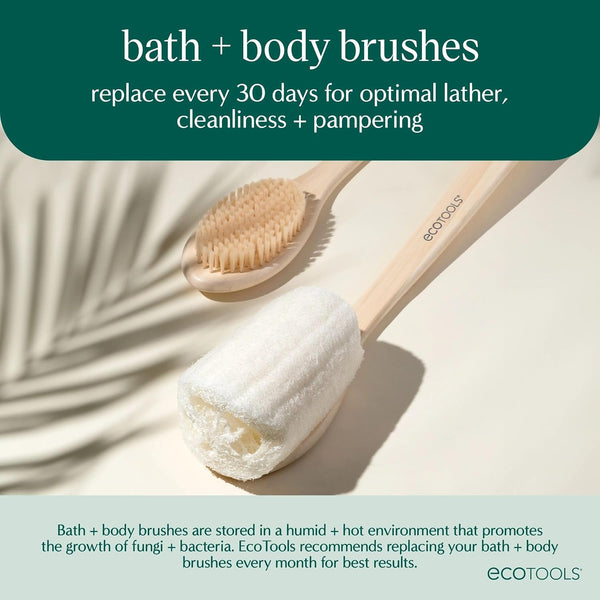 Ecotools Dry Body Brush, Cruelty-Free Bristles Exfoliate & Smooth Skin, Dry Brushing Removes Dry Skin, May Help Improve Circulation & Skin Tone,