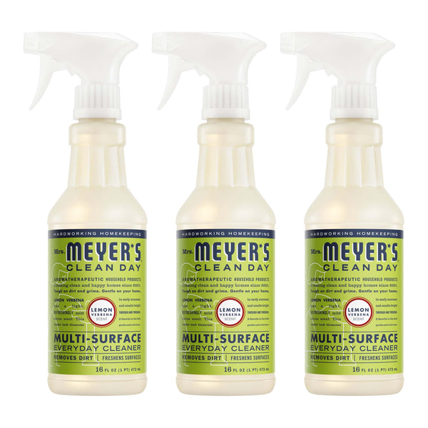 MRS. MEYER'S CLEAN DAY All-Purpose Cleaner Spray, Cruelty Free Formula, Lemon Verbena, 16 Fl. Oz - Pack of 3