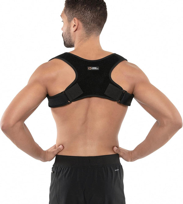 Copper Compression Posture Corrector for Men & Women - Adjustable Copper Infused Orthopedic Brace for Pain Relief from Bad Posture, Slumping -