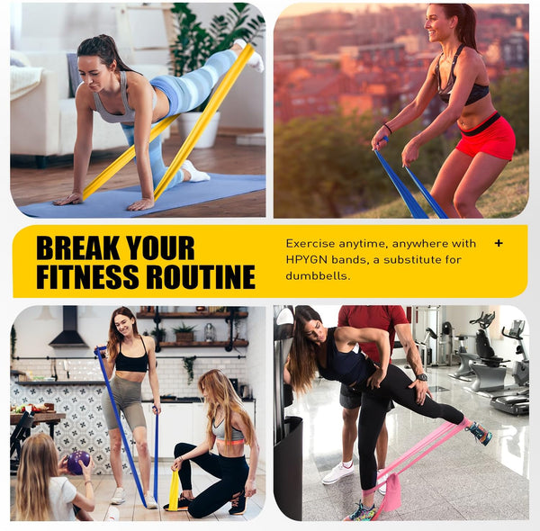 Resistance Bands, Exercise Bands, Physical Therapy Bands for Strength Training, Yoga, Pilates, Stretch Elastic Band with Different Strengths,