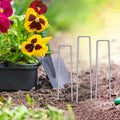 Hongway 6 Inch 25Pcs Landscape Staples, 11 Gauge Galvanized Garden Stakes and U-Shaped Pins for Landscaping Fabric Weed Barrier Irrigation Tubing
