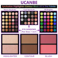 UCANBE Eyeshadow Palette with 15Pcs Brushes Makeup Set, Pigmented 86 Colors Make Up Sets Valentine's Day Gift, Matte Shimmer Glitter Eye Shadow