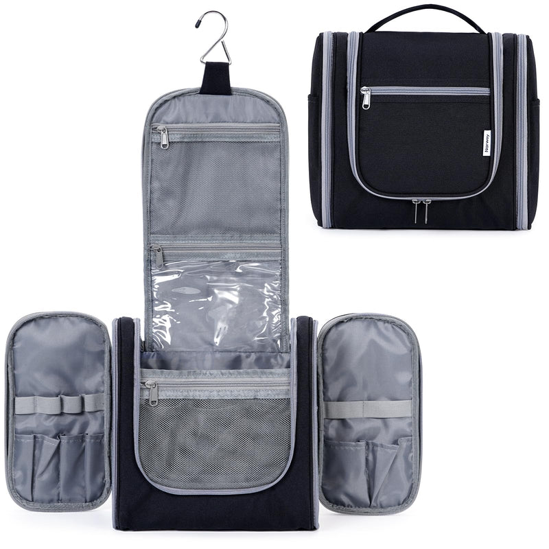 Hanging Toiletry Bag for Women Travel Makeup Bag Organizer Toiletries Bag for Cosmetics Essentials Accessories (Large, Black)