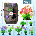 Cousduobe Fish Broken Barrel Decor Fish Tank Decorations Betta Fish Tank Accessories,Starfish Barrel X 1Pc, Fish Tank Plants X 8Pcs