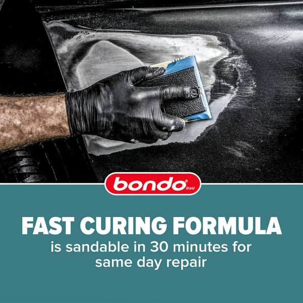 3M Bondo Short Strand Fiberglass Reinforced Filler 21 Oz (595.34 G) with Bondo Cream Hardener 0.5 Oz (14G), Repair Holes up to 0.5 IN, Waterproof