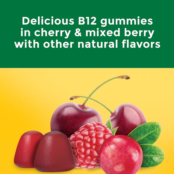 Nature Made Extra Strength Vitamin B12 Gummies, 3000 Mcg per Serving, B12 Vitamin Supplement for Energy Metabolism Support, 60 Gummy Vitamins, 30