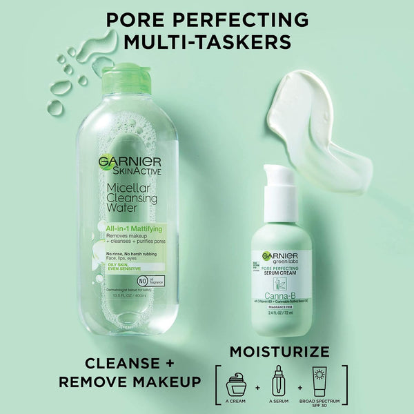 Garnier Micellar Water for Oily Skin, Facial Cleanser & Makeup Remover, Mattifying, for All Skin Types, Vegan, Cruelty Free, 13.5 Fl Oz (400Ml), 1