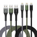 Iphone Charger [Apple Mfi Certified] 3-Pack 6FT Lightning Cable Nylon Braided Fast Charging Iphone Charger Long Cord Compatible with Iphone 14 13
