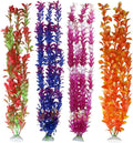 Pack of 4 Tall Plastic Aquarium Plants, Large Fake Plants, Fish Tank Decorations, Artificial Fish Tank Plants