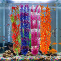Pack of 4 Tall Plastic Aquarium Plants, Large Fake Plants, Fish Tank Decorations, Artificial Fish Tank Plants