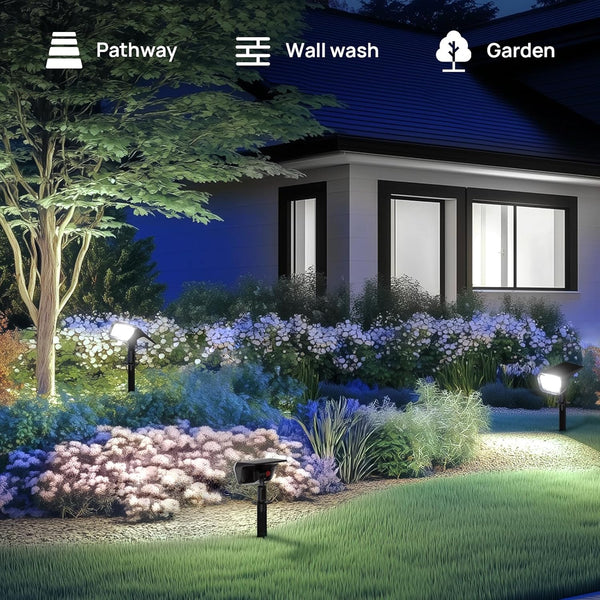 Linkind Solar Lights Outdoor Waterproof IP67, 3000K/6500K Solar Motion Sensor Lights with 6 Modes, 60 Leds Solar Powered Spot Lights outside