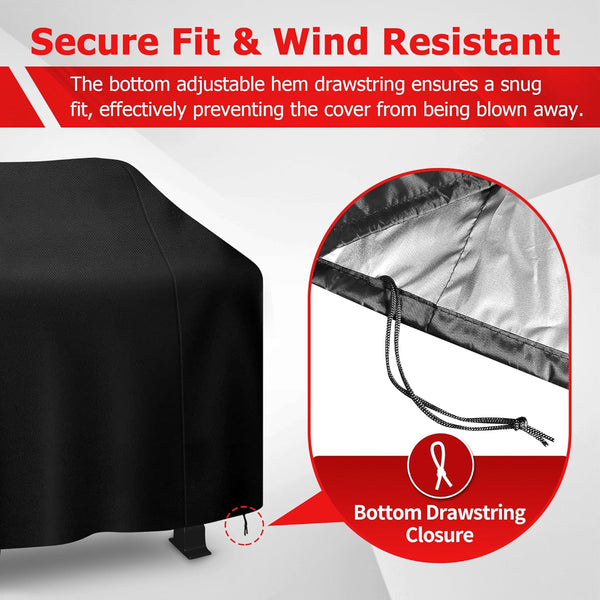 Grill Cover 58 Inch, Icover Waterproof BBQ Gas Grill Cover, Polyester Easy On/Off, Dustproof Fade Resistant for Weber Char-Broil Nexgrill and More