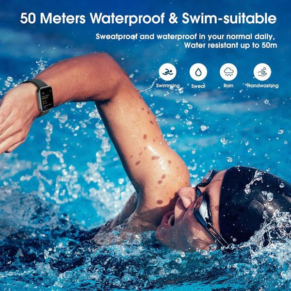 Smart Watch, Fitness Tracker with Heart Rate Monitor, Blood Oxygen, Sleep Tracker, 41Mm Touchscreen Smartwatch for Android Ios Swimming Waterproof