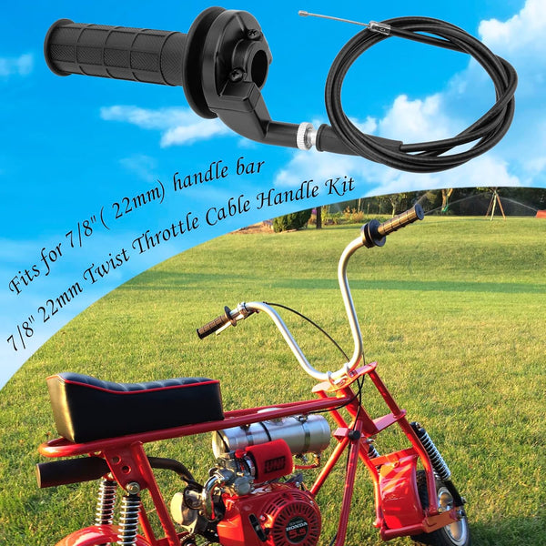 Throttle Handle Grips and Cable for ATV Quad Pit / Dirt Bike Baja Mini Bike Mb165 Mb200 196Cc 200Cc Doodlebug Bike Fit for 22Mm Bar by TOPEMAI