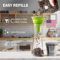Home EC Premium Stainless Steel Sea Salt and Pepper Grinder Set of 2 - Adjustable Ceramic - Tall Glass Salt and Pepper Shakers - Kitchen Spice
