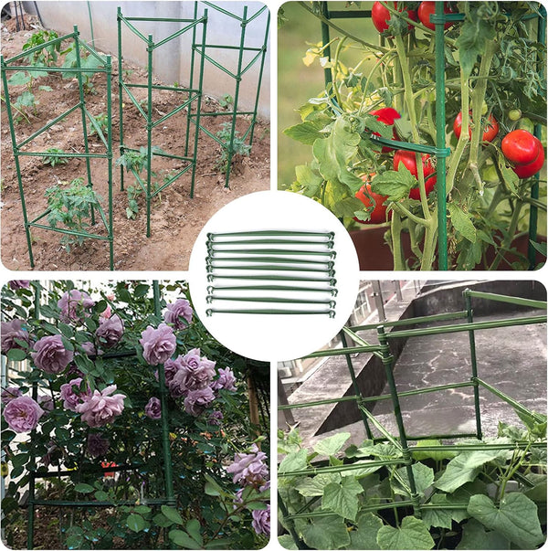 30PCS Stake Arms for Tomato Cage?Expandable Trellis Connectors-11.8" with 2 Buckles for Tomato Cage Attach 11Mm Diameter Plant Stakes
