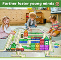 Magnetic Tiles Railroad Toppers Kids Toys Add-on Train Track Playset Playing with Trains Cars Preschool Learning Activities STEM Toys for Age 5-7