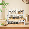 Spice Rack Organizer for Countertop , 3-Tier Spice Storage Holder with Magnetic Connetion for Kitchen , Durable Syrup Rack with Fall Protection