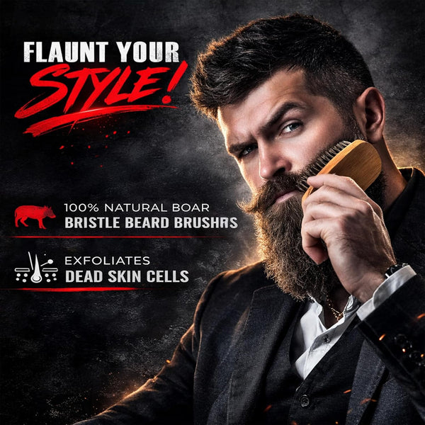 Beard Brush, Beard Comb, Beard Oil, & Beard Balm Grooming Kit for Men'S Care, Travel Facial Hair Set for Growth, Styling, Shine & Softness, Great