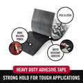 VELCRO Brand Heavy Duty Tape | 16 Foot Roll | Strong Sticky Back Adhesive Holds up to 10 Lbs | Industrial Strength Fasteners for Indoor or Outdoor