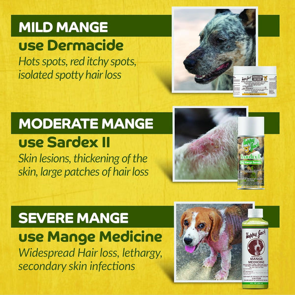 HAPPY JACK Mange Medicine & Treatment for Dogs & Horses - Brings Soothing Itch Relief to Severe Mange, Fungi, Allergies, Eczema & Most Dog Skin