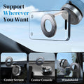 Plusacc Vacuum Magnetic Phone Holder for Car - Suction Cup Phone Mount 360Â° Rotatable Foldable Portable Strong Magnet Stand for Iphone 16/15/14/13