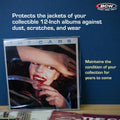 BCW 33 RPM Record Sleeves - 100 Ct | Polypropylene Vinyl Record Outer Sleeves | 2 Mil Thickness | Vinyl Record Album Protectors