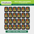 Freshware Meal Prep Containers [50 Pack] 1 Compartment Food Storage Containers with Lids, Bento Box, BPA Free, Stackable,