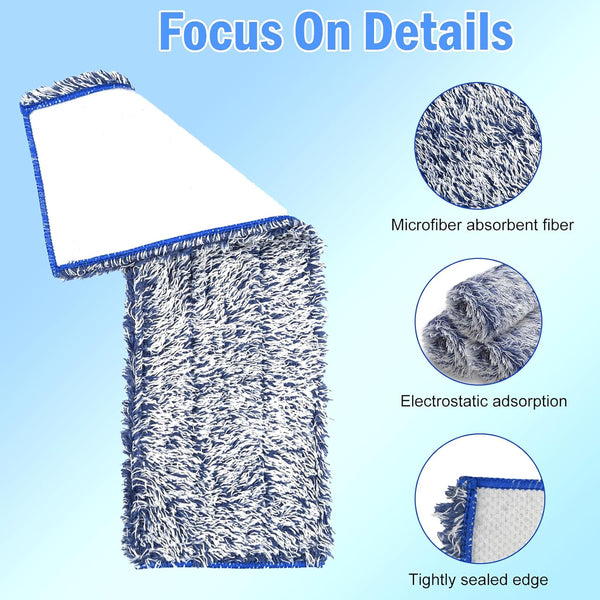 6 Pack Reusable Microfiber Pad for Bona Mop, 6 Pack Value - Use with Bona Mops, Includes 2 Pack Dusting Pad, 2 Pack Cleaning Pad and 2 Pack Deep