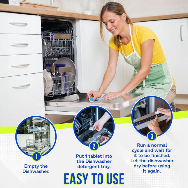 Dishwasher Cleaner and Deodorizer Tablets 26-Pack, Deep Cleaning Descaler for Dishwasher Machine, Heavy Duty, Septic Saf