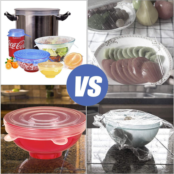 Silicone Stretch Lids 14 Pack Include 2Pcs Size up to 9.8'' Diameter,Reusable Durable Food Storage Covers for Bowl,7 Different Sizes to Meet