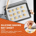 Kitchenraku Silicone Baking Mat, 16.5"X11.6" Non Stick Reusable Silicone Cooking Mat, BPA Free Baking Sheet for Cookies, Macarons Bread & Pastry,