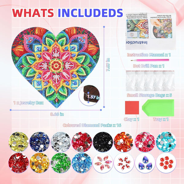 Diakud Gifts for 6 7 8 9 10 11 12 Year Old Girls, Diamond Art Kits Arts and Crafts for Kids Ages 8-12 Toys for Girls 10-12 Years Old Jewellery Box