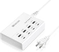 USB Charger, HITRENDS 8 Ports Charging Station 60W/12A Multi Port USB Charging Hub for Multiple Devices (5Ft Cord, White)