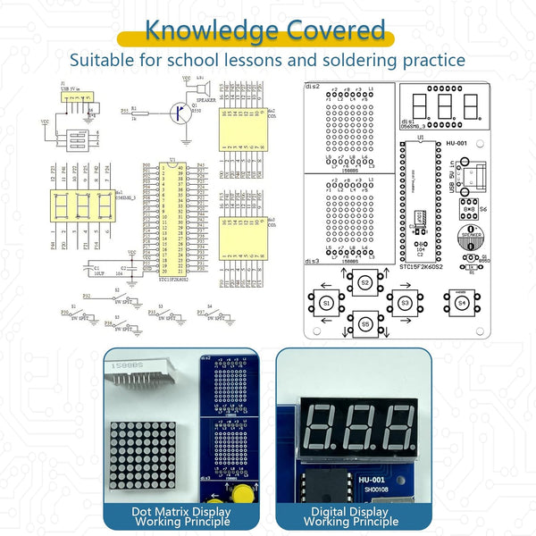 EIELE Soldering Practice Kit Electronic Pixel Games Electronic DIY Kits for Teenagers Soldering Kit Adults Suitable for School Students Learning