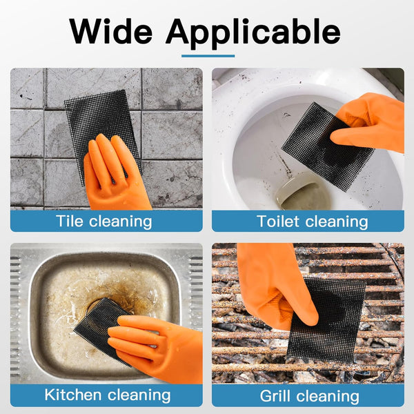 Cleaning Screen, 5.5X4 Inch Upgraded Toilet Cleaner Hard Water 15PCS Toilet Ring Remover Abrasive Grit Mesh Pads for Bowls Griddle Household Stain