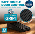 Strongest Home Door Stopper, Heavy Duty Door Stop Wedge Made of Premium Quality Zinc and Rubber Suits Any Door, Any Floor. plus 2 Self Adhesive