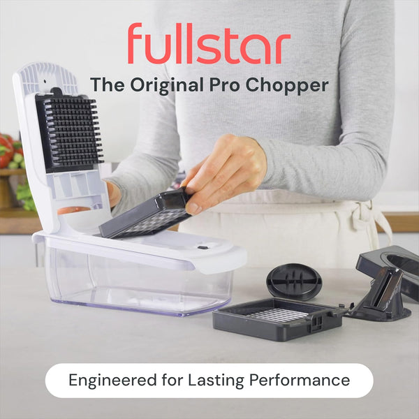 Fullstar Vegetable Chopper and Spiralizer - Food Chopper with Container, Fruit Slicer, Kitchen Gadgets & Accessories, Home Essentials (4 in 1, White)