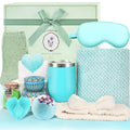 Birthday Gifts for Women, Mother'S Day Gift Basket, Ocean Relaxing Spa Gifts Basket Care Package / Luxury Coral Towel, Unique Self Care Gifts Get