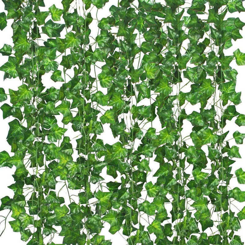 Comtelek 252 FT Artificial Ivy 36 Pack Ivy Vine Garland Ivy Leaves Greenery Garlands Clip Hanging Fake Leaf Plants Faux Green Flowers Decor Home