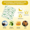 Beeswax Food Wrap, Reusable Beeswax Wraps Storage Set 9-Pack (5S 3M 1L), Organic and Beeswax Wraps Reusable, Sustainable Alternative/Flowers Grass