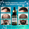 Minoxidil and Biotin Hair Growth Oil for Beards and Preventing Hair Thinning - 5% Minoxidil for Men and Women, 1 Fl Oz