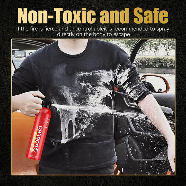 Portable Fire Extinguisher | 4-In-1 Small Fire Extinguisher for Home, Garage, Kitchen, Car | for Electric, Textile and Grease Fires | Non-Toxic,