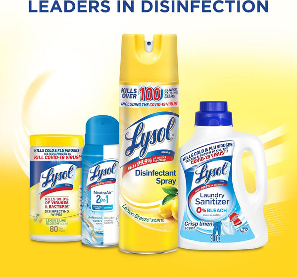 Lysol Disinfectant Spray, Lemon Breeze, 19Oz, Clear