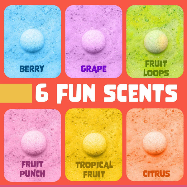 Superhero Bath Bombs for Kids with Surprise Toys inside (6 Pack) - Large Bubble Bomb Fizzies for Boys, Girls, & Toddlers - Fruity Scents, Relaxing