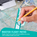 Aviation Plotter - Slide Rule Flight Computer - Pilot Student Accessories - Rotating Azimuth VFR IFR Navigation Ruler