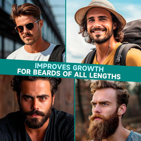 Beard Growth Oil - 2X Concentration Biotin Beard Oil for Men (2 oz) - Natural Mens Beard Oil with Argan Oil, Jojoba Oil and Vitamin, Beard Growth