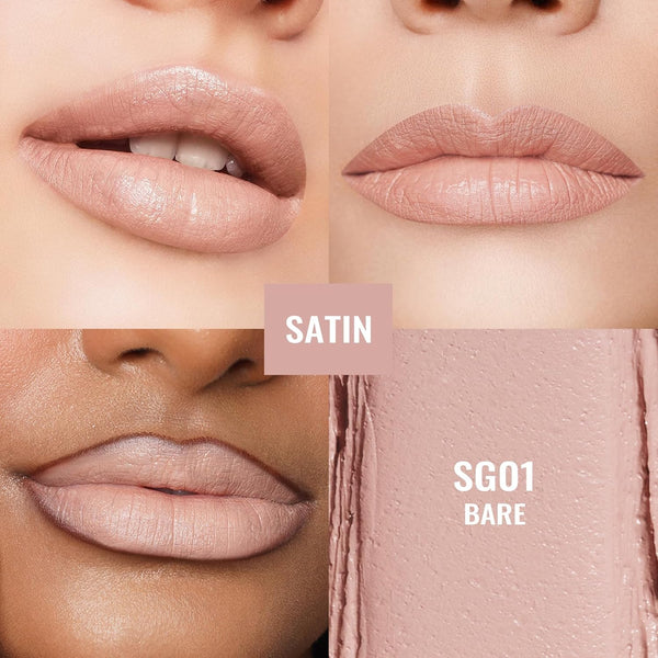 Oulac Beige Lipsticks for Women, Pale Nude Matte Lip Base, Full Coverage Lip Color, Satin Matte Finish, Cream Texture, Hydrating, Infused with