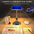 Traditional Bankers Lamp, Black Lamp Shade,With Pull Chain Switch Plug in Fixture,Vintage Office Table Light, Antique Style Desk Lamps for Office,