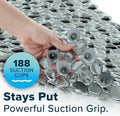 Slipx Solutions Extra Long Deep Foot Massager Bath Tub & Shower Mat 38X17 | Non-Slip, 188 Suction Cups | Feels Great on Tired Feet, Looks like